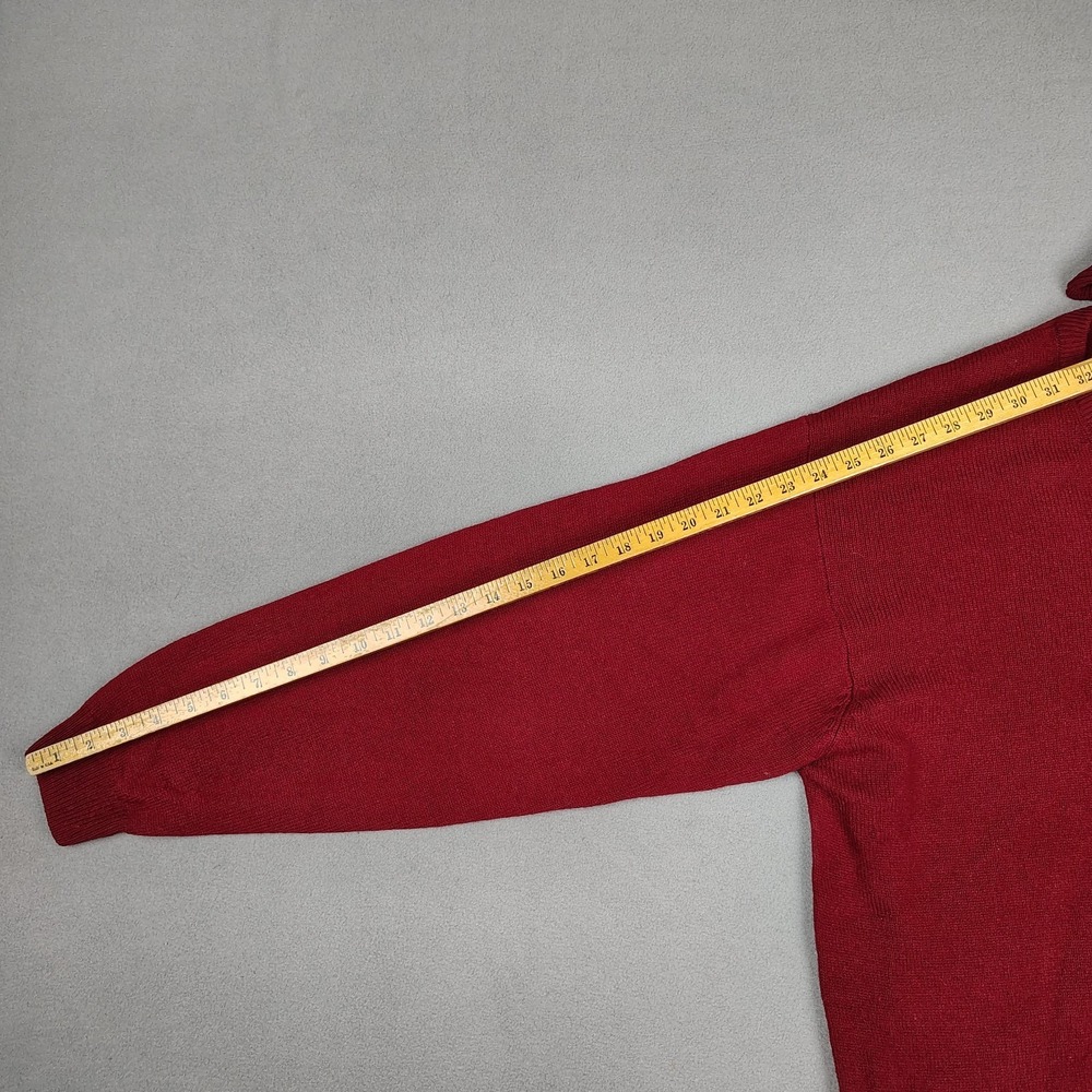 New Geoffrey Beene 100% Cashmere Sweater Men XL Red Wine Knit V Neck MSRP $150 - Picture 8 of 10